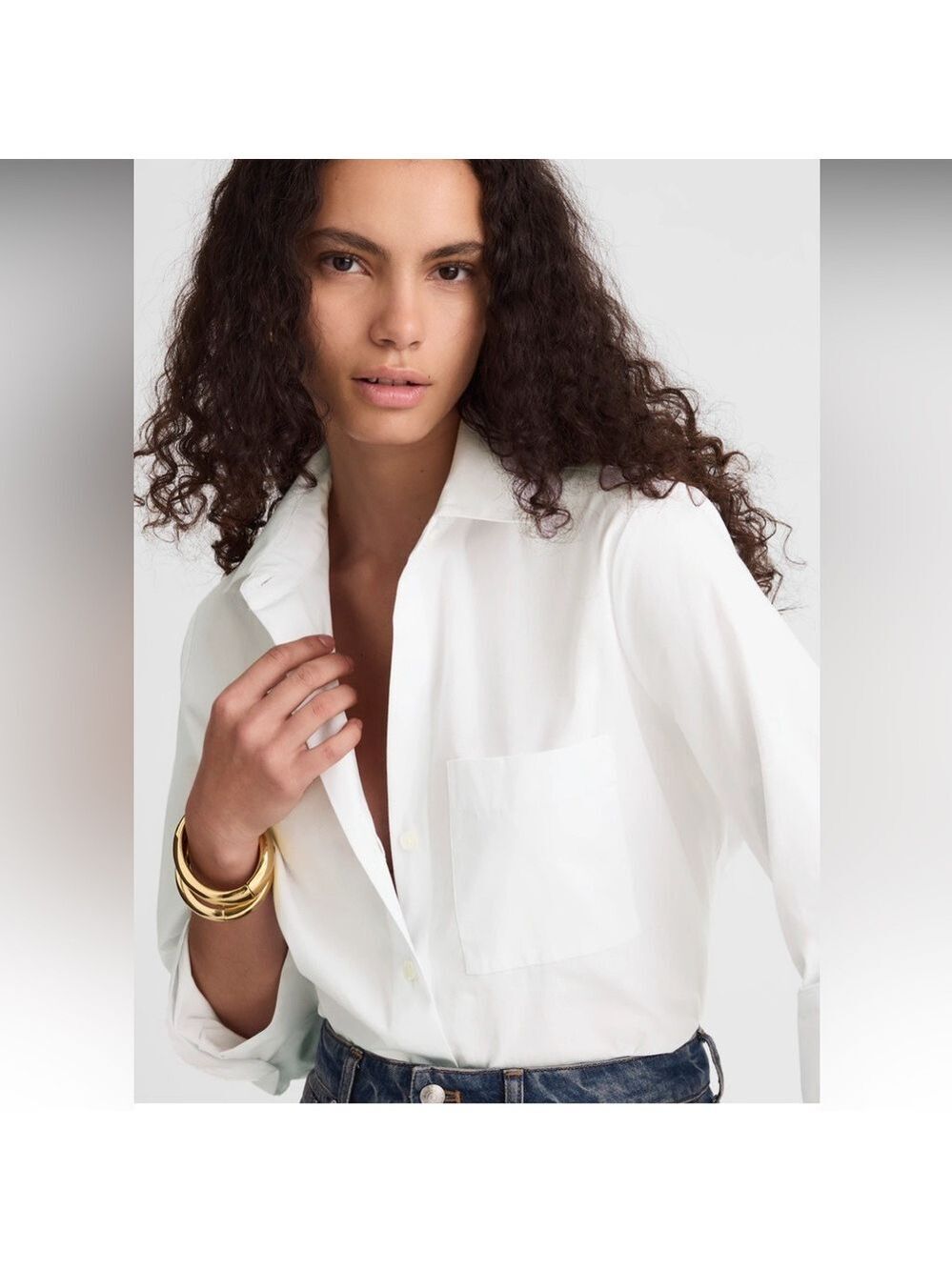 Madewell Oversized Oxford Cotton Button-Up Shirt Size XS NWT - Picture 3 of 15